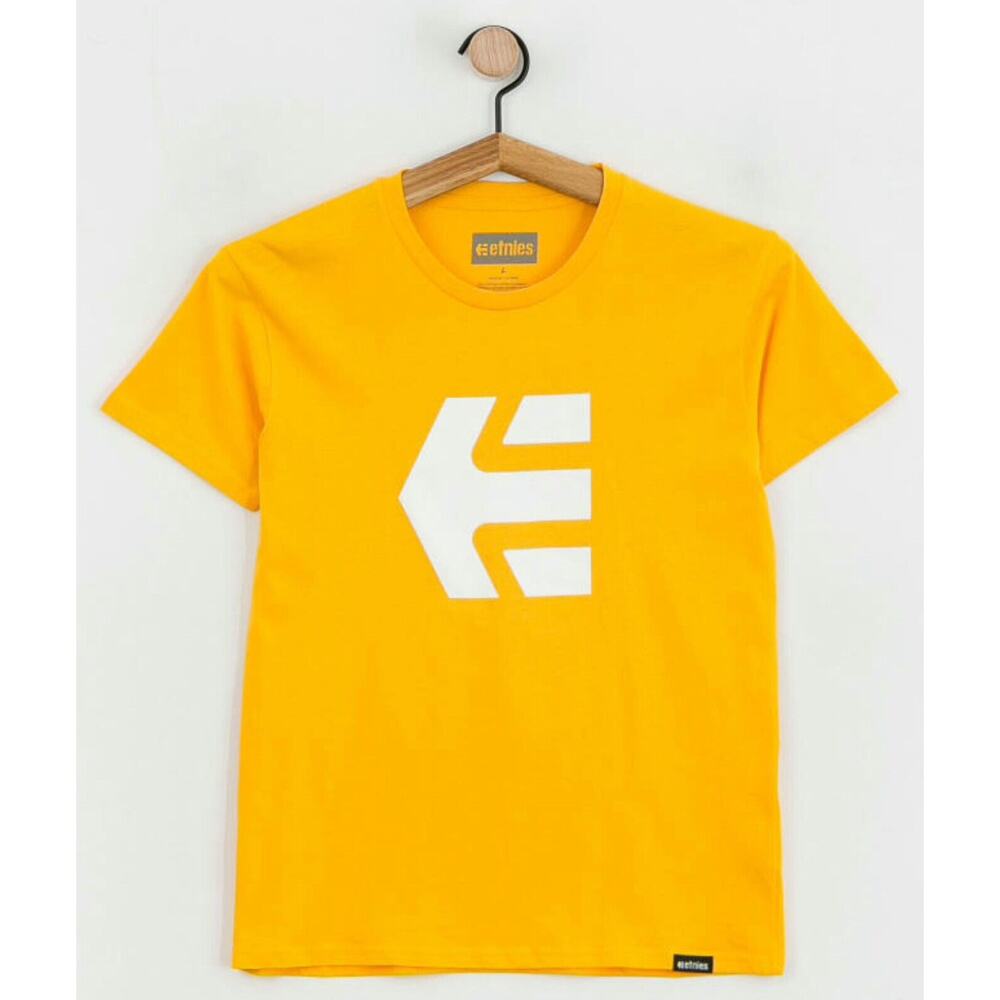 Etnies Kids' Boys' Youth T-Shirt Icon Logo Short Sleeve Crewneck Tee in Yellow